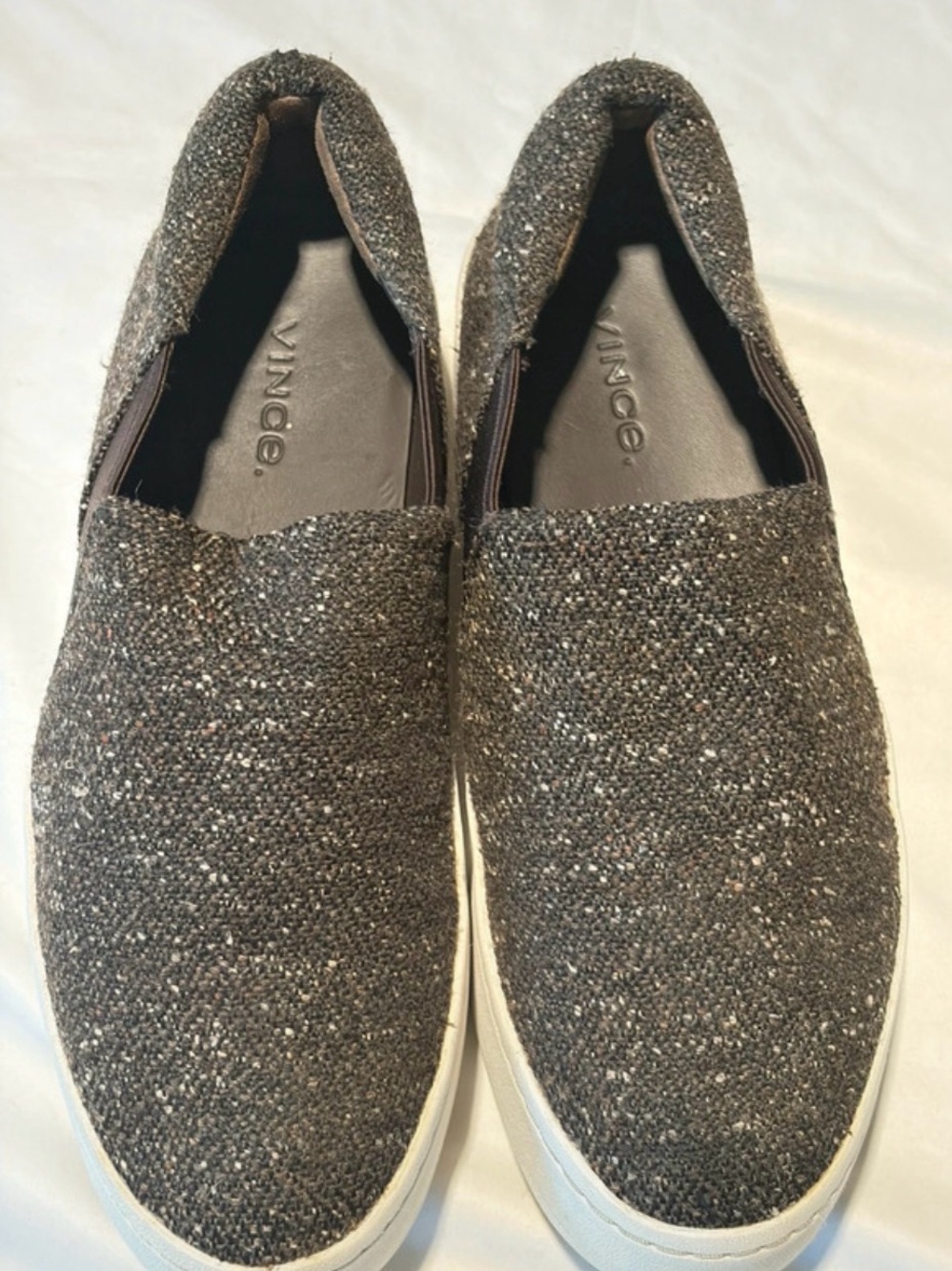 Vince Charcoal Glitter Slip-On Sneakers